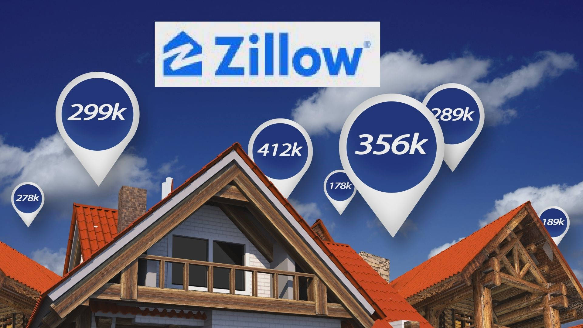 Zillow, red roof, wooden balcony, Full HD Desktop Wallpaper