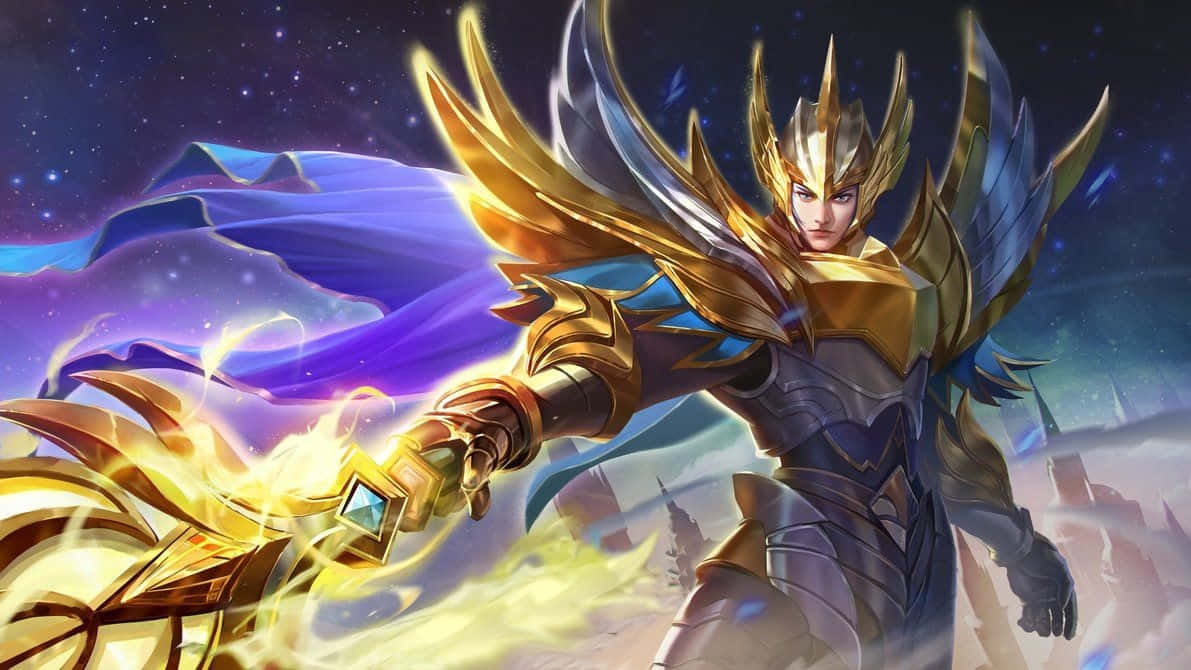 Zilong, Epic Skin, golden armored warrior, SD Desktop Wallpaper