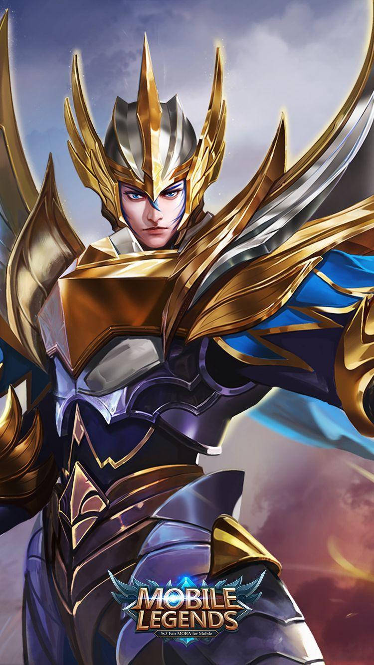 Golden Armor Zilong, golden wings, cloudy sky, HD Phone Wallpaper