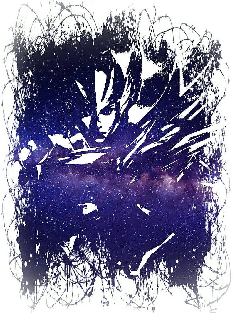 Zilong, cosmic purple nebula, chaotic black ink splatters, SD Phone Wallpaper