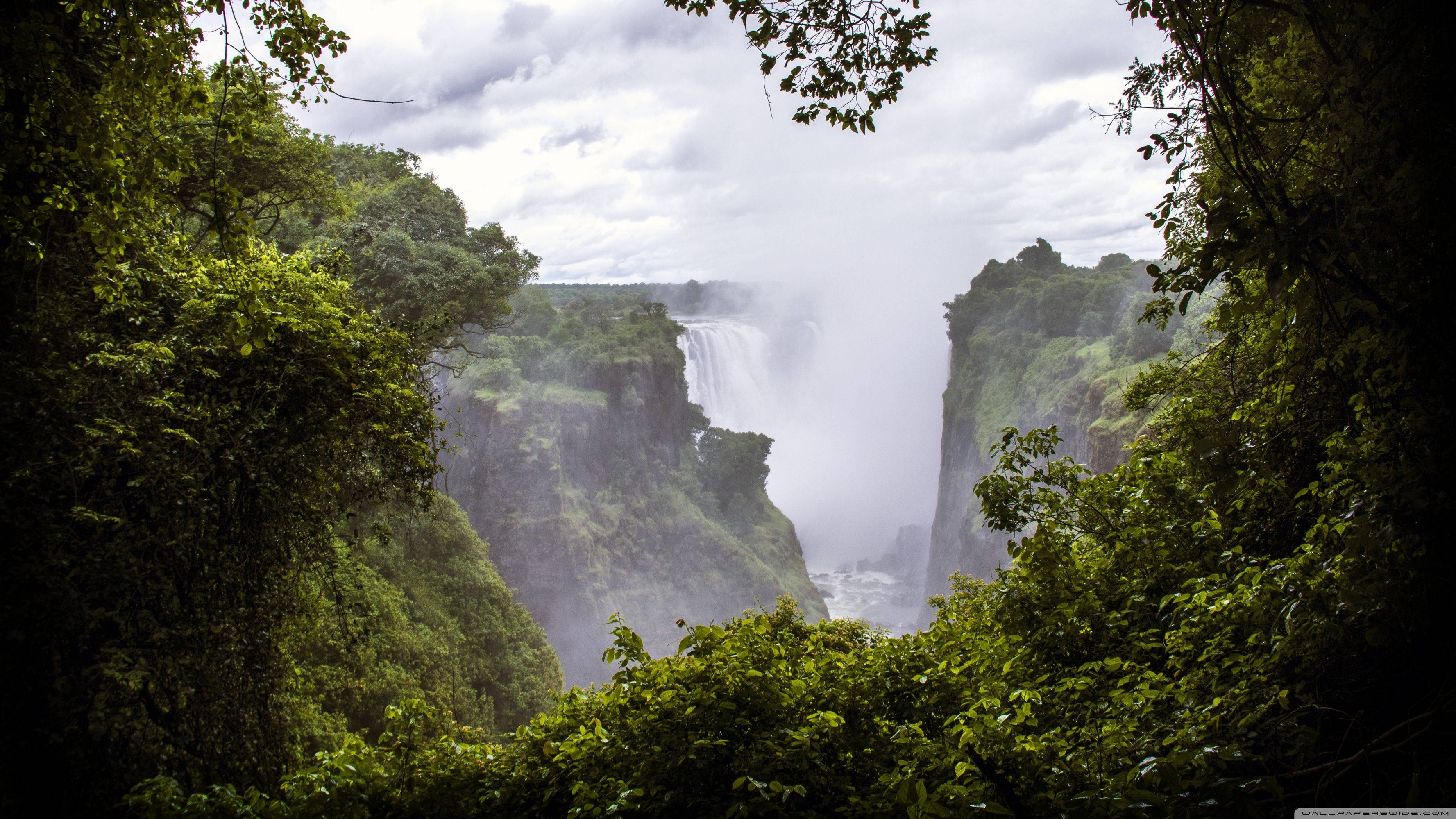 Zimbabwe, awe inspiring sunset, lush green jungle, 2K Desktop Wallpaper