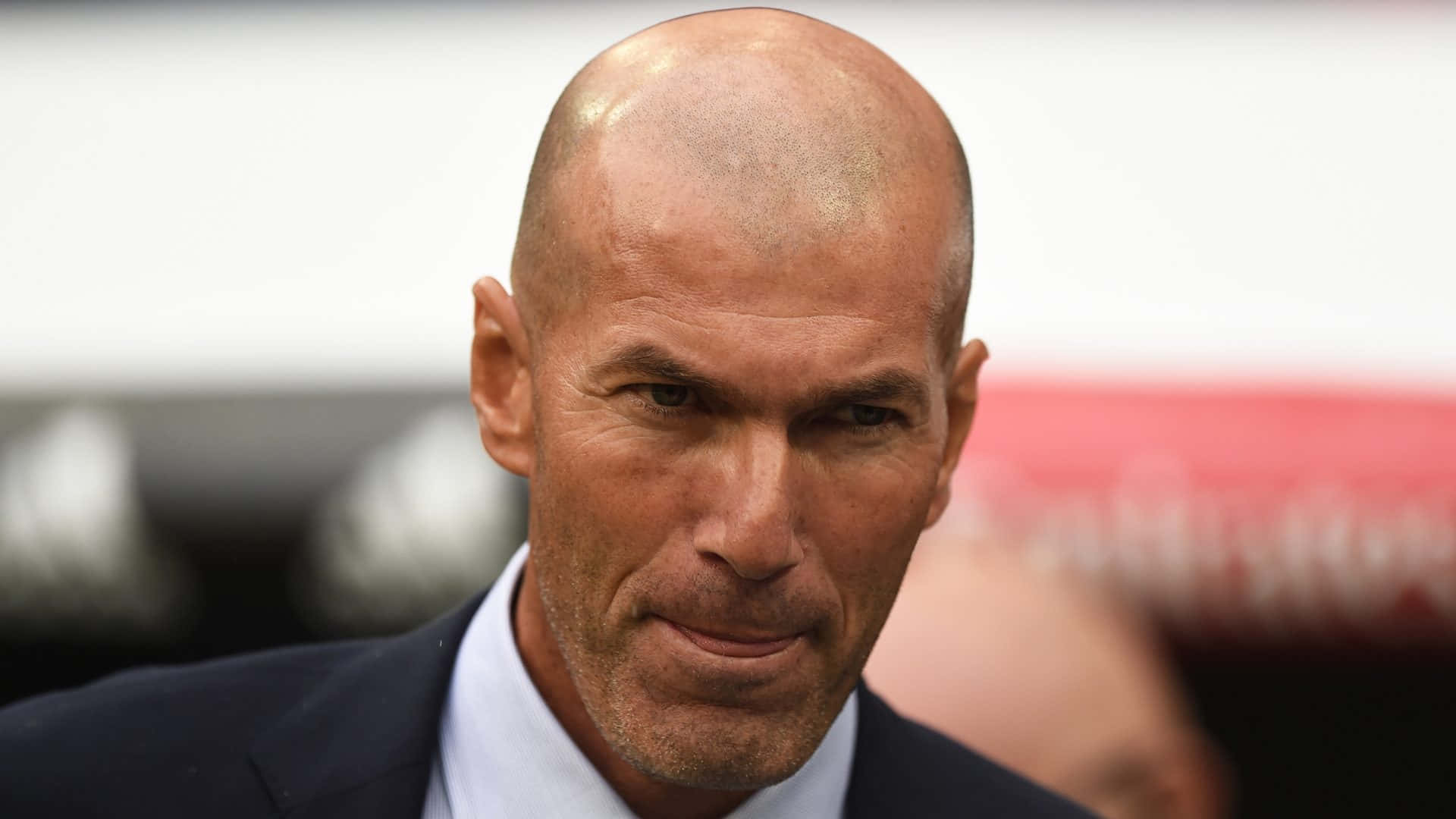 Zinedine Zidane, dark suit, white shirt, Full HD Desktop Wallpaper
