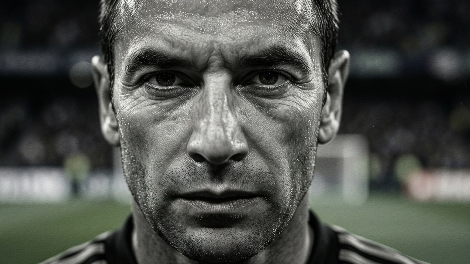 Zinedine Zidane, sweaty soccer player, close-up, Full HD Desktop Wallpaper