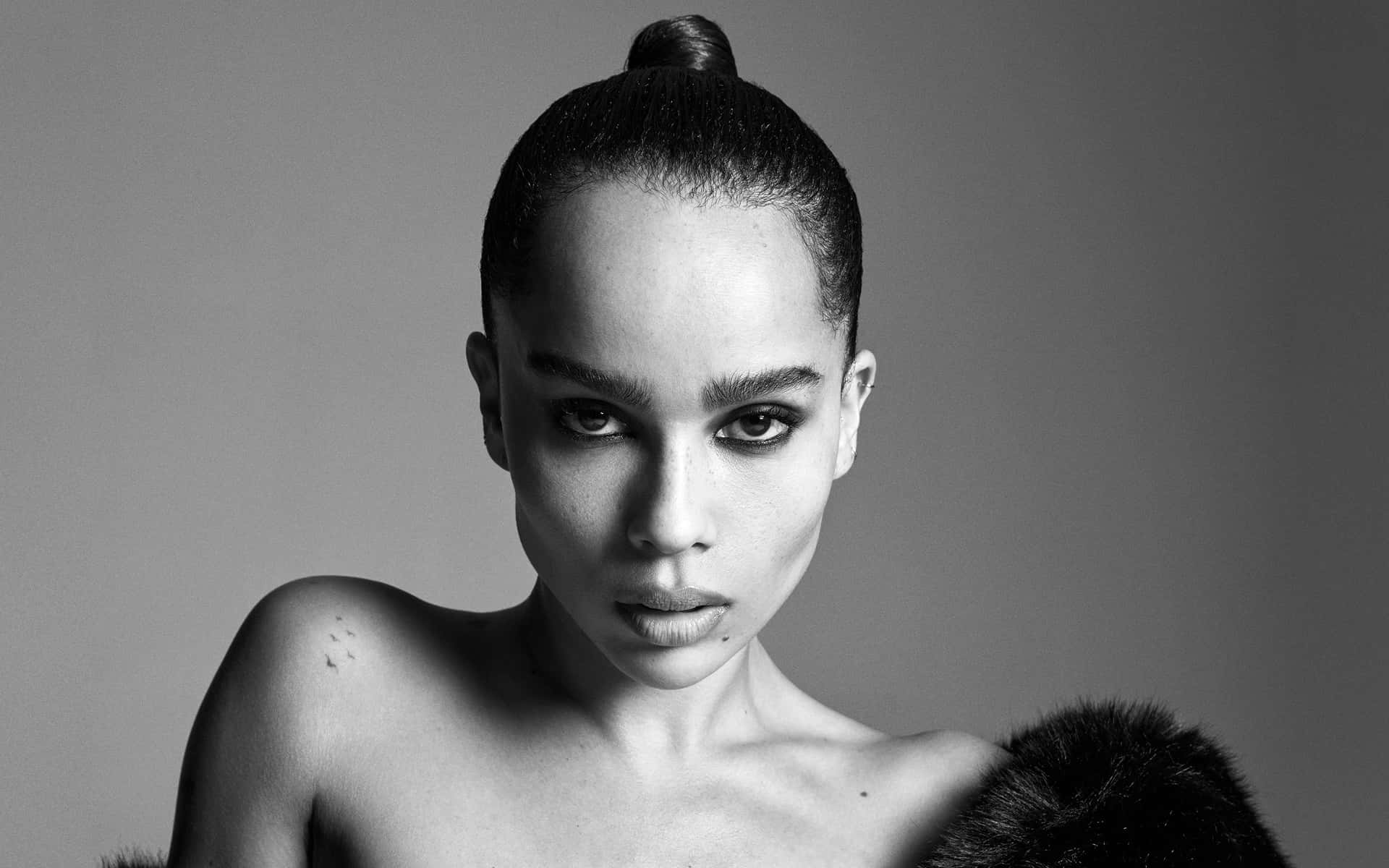 Zoë Kravitz, high bun, bold makeup, Full HD Desktop Wallpaper