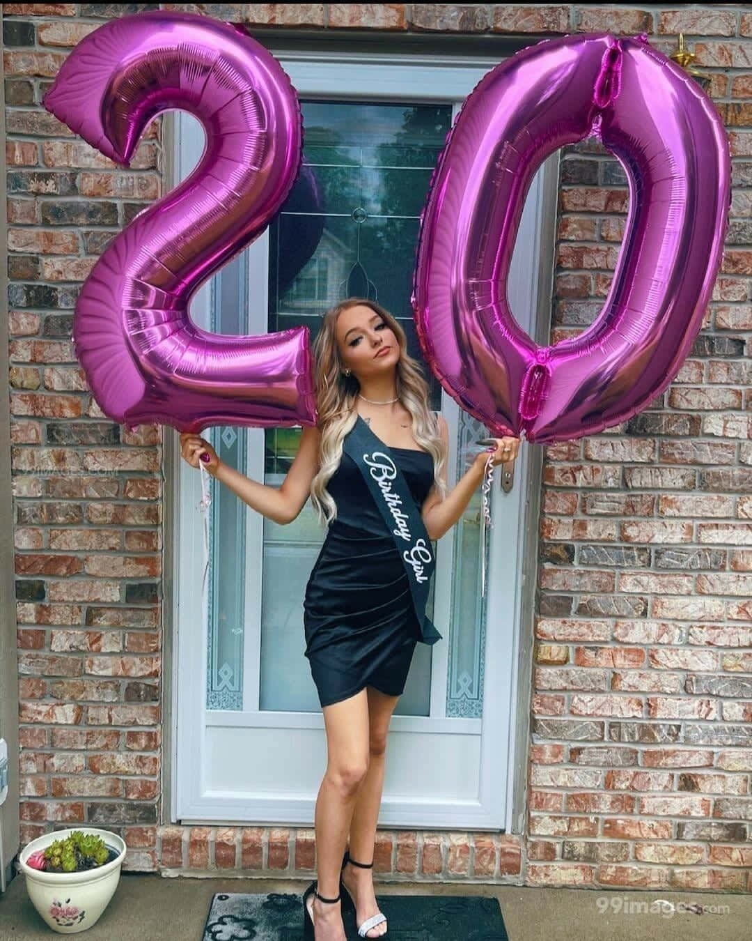Zoe Laverne, black dress, Birthday Girl sash, HD Phone Wallpaper