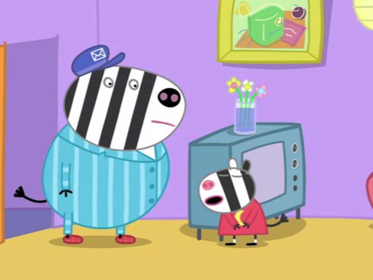 Zoe Zebra, blue uniform, red coat, SD Desktop Wallpaper