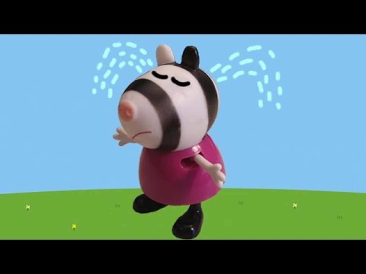 Zoe Zebra, pink dress, green grass, SD Desktop Wallpaper