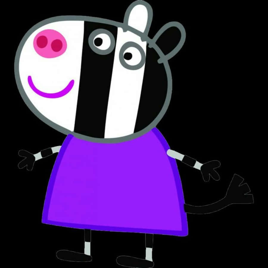 Zoe Zebra, black and white stripes, purple dress, SD Desktop Wallpaper