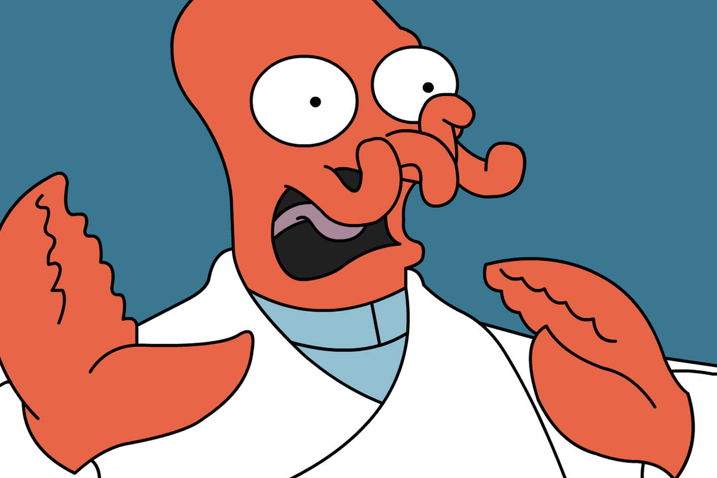 Zoidberg, white lab coat, wide eyes, HD Desktop Wallpaper
