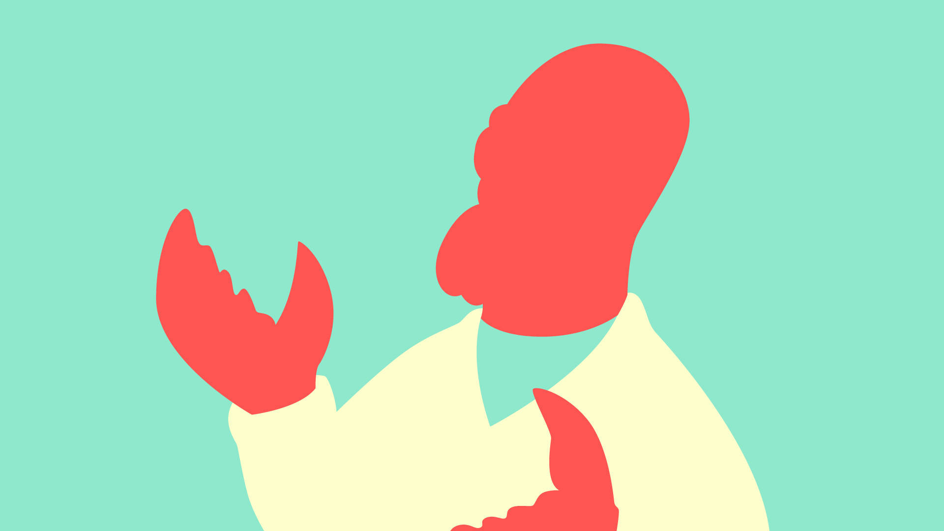 Zoidberg, minimalist, red crab silhouette, Full HD Desktop Wallpaper