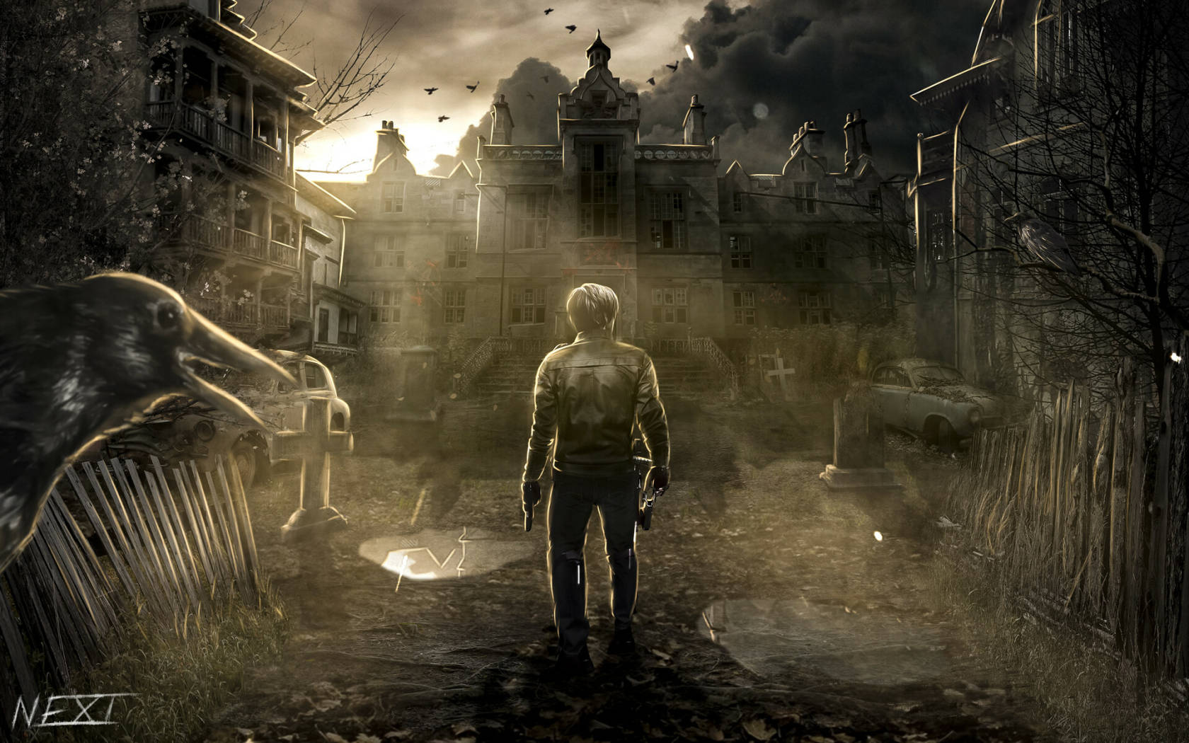 Zombie Apocalypse, dusk, misty, HD Desktop Wallpaper