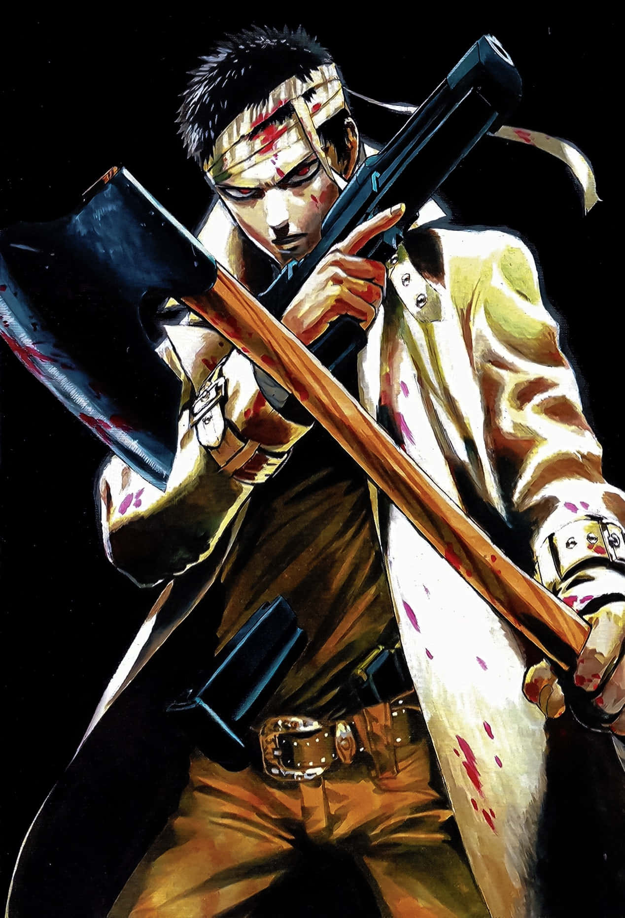 Zombieman, anime warrior, torn coat, HD Phone Wallpaper