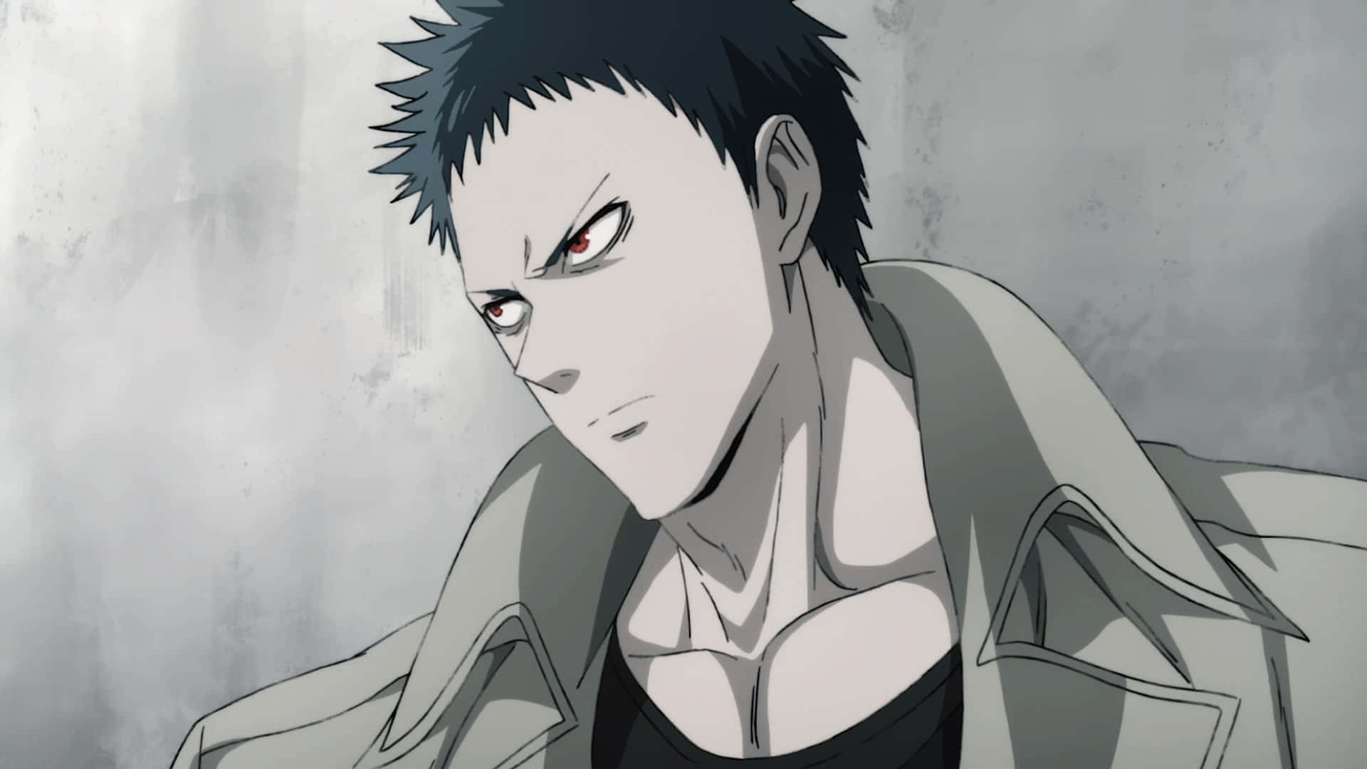 Zombieman, spiky black hair, red eyes, Full HD Desktop Wallpaper