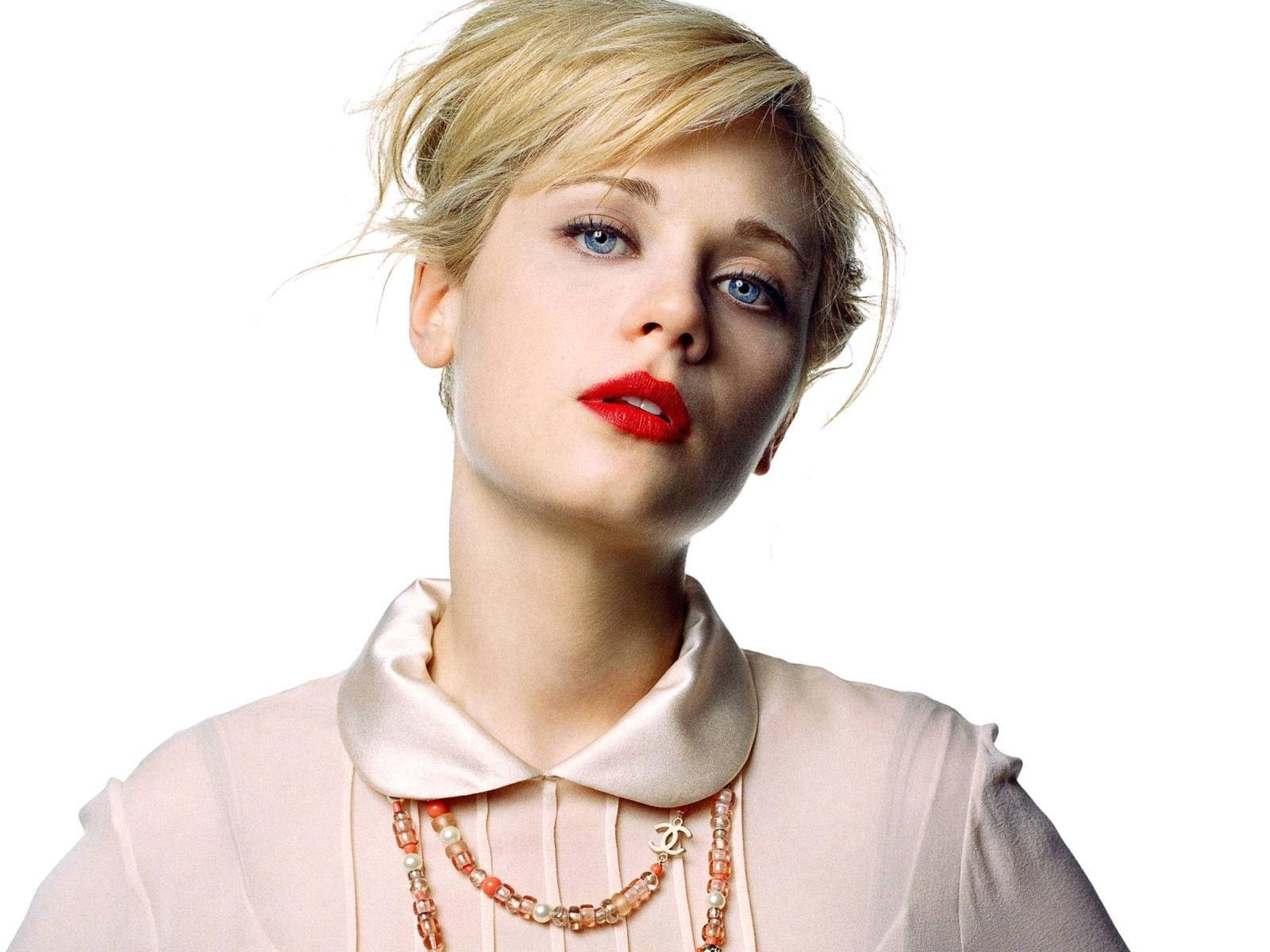 Zooey Deschanel, blonde hair, striking blue eyes, HD Desktop Wallpaper