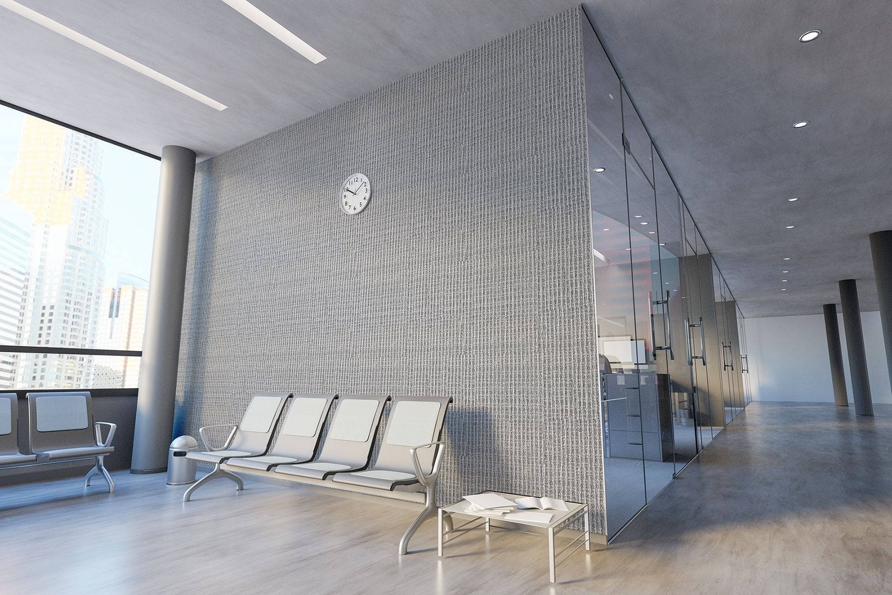 Zoom Background Office, modern minimalist, sleek chairs, HD Desktop Wallpaper