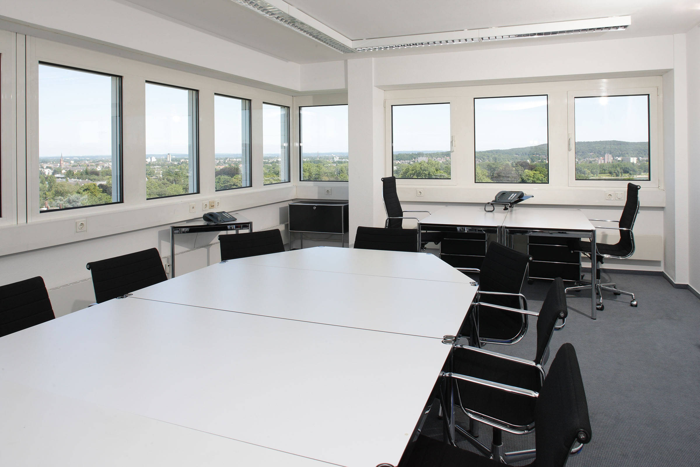 Zoom Background Office, modern conference room, white table, Full HD Desktop Wallpaper