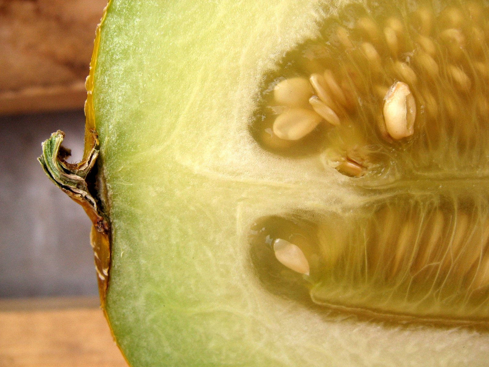 honeydew melon, halved, pale flesh, HD Desktop Wallpaper
