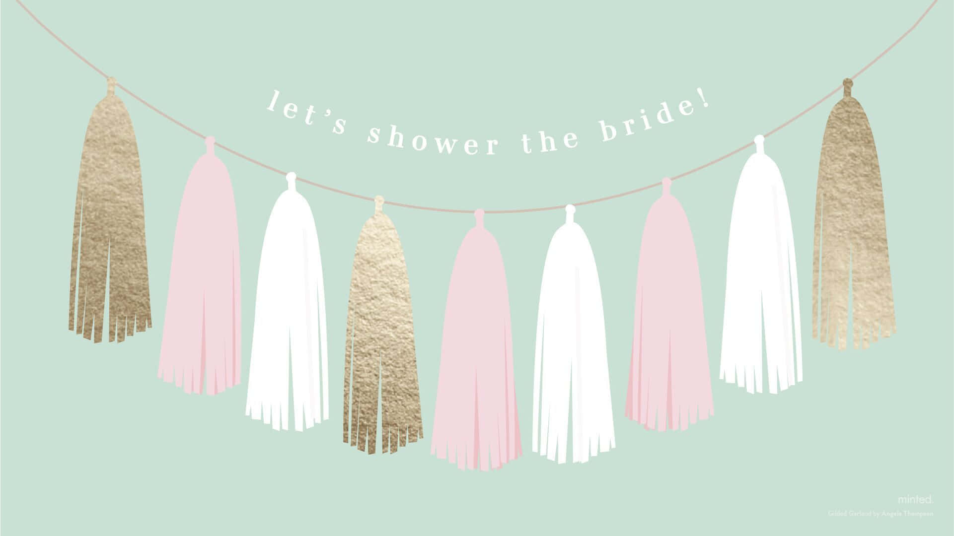 Bridal Shower Zoom Party, pink, white, Full HD Desktop Wallpaper