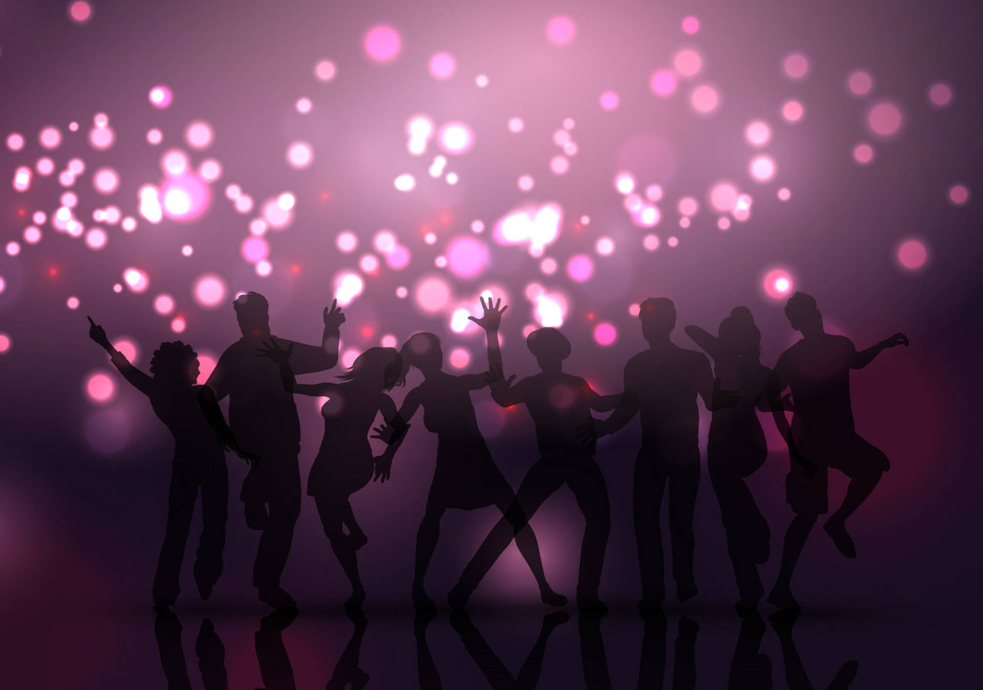 party people, bokeh lights, glowing pink, Full HD Desktop Wallpaper