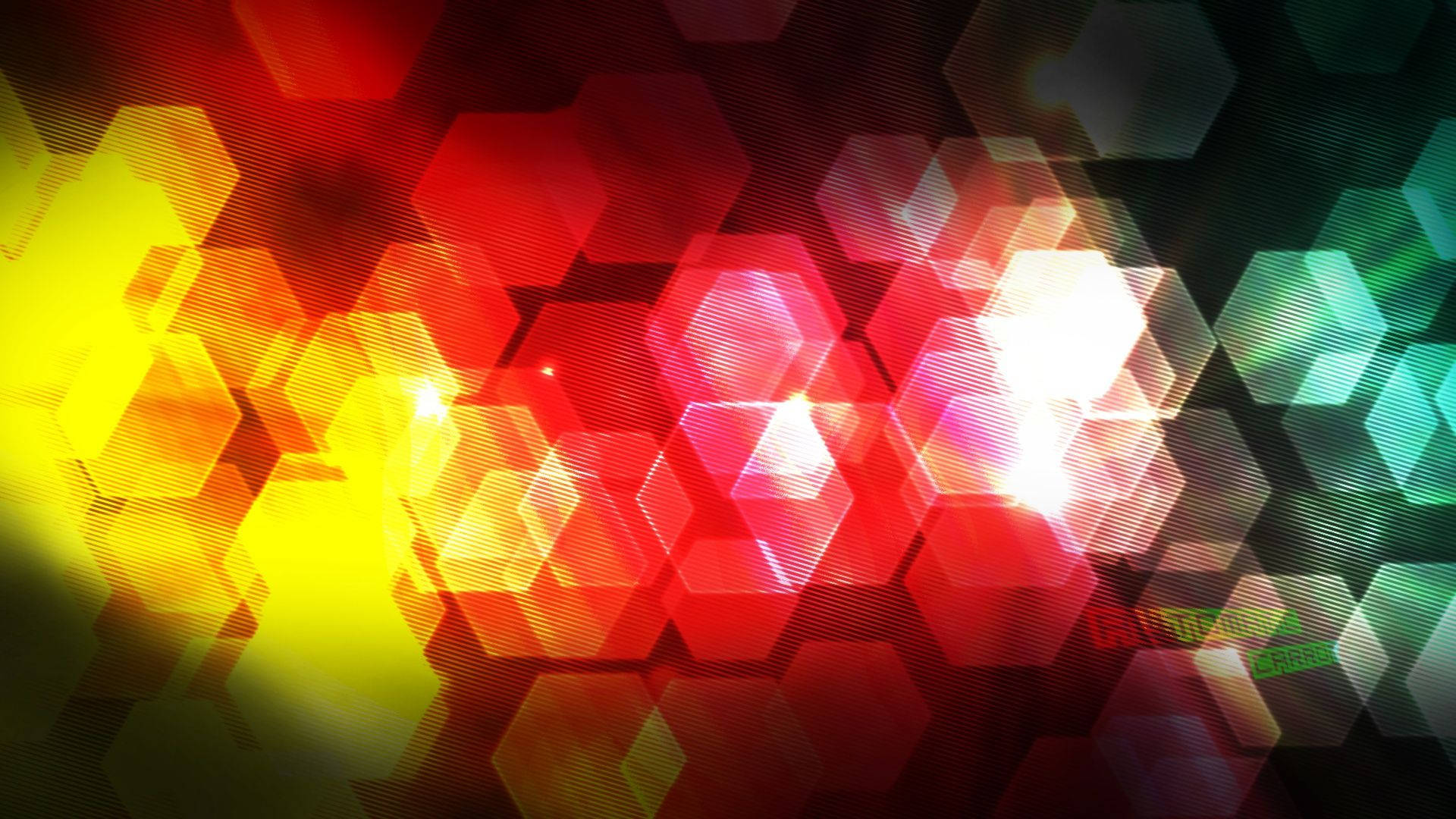 HD Party Shapes, hexagonal light bokeh patterns, warm reds, Full HD Desktop Wallpaper