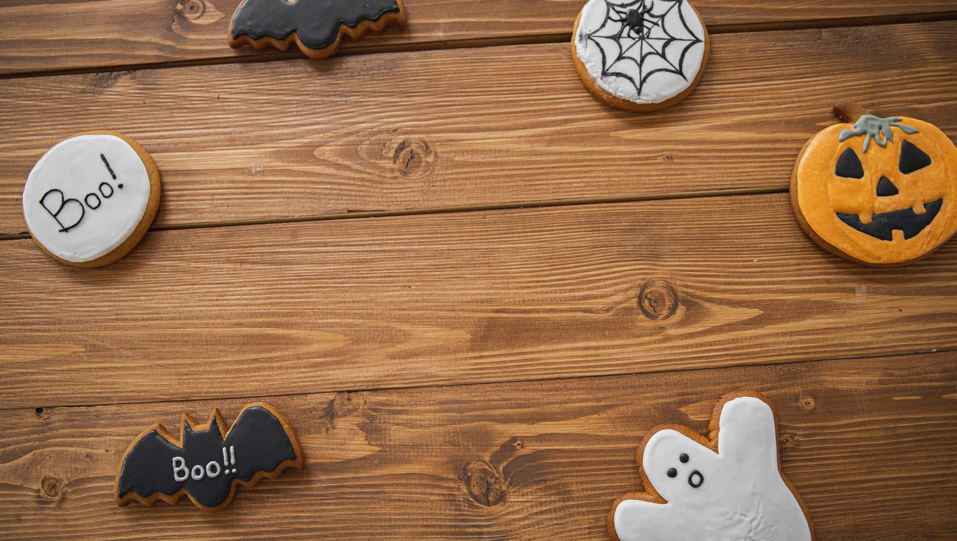 Halloween Cookies, bats, ghosts, Full HD Desktop Wallpaper