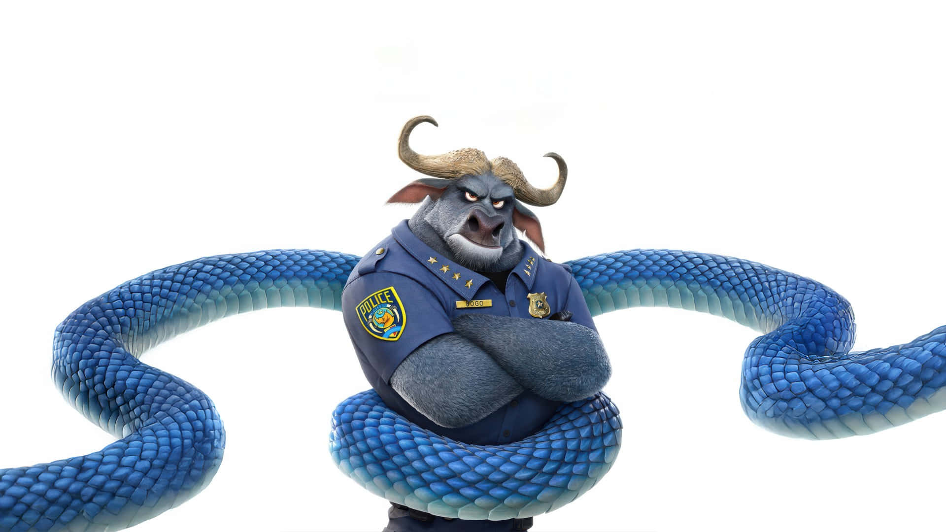 Zootopia 2, buffalo police officer, blue uniform, Full HD Desktop Wallpaper