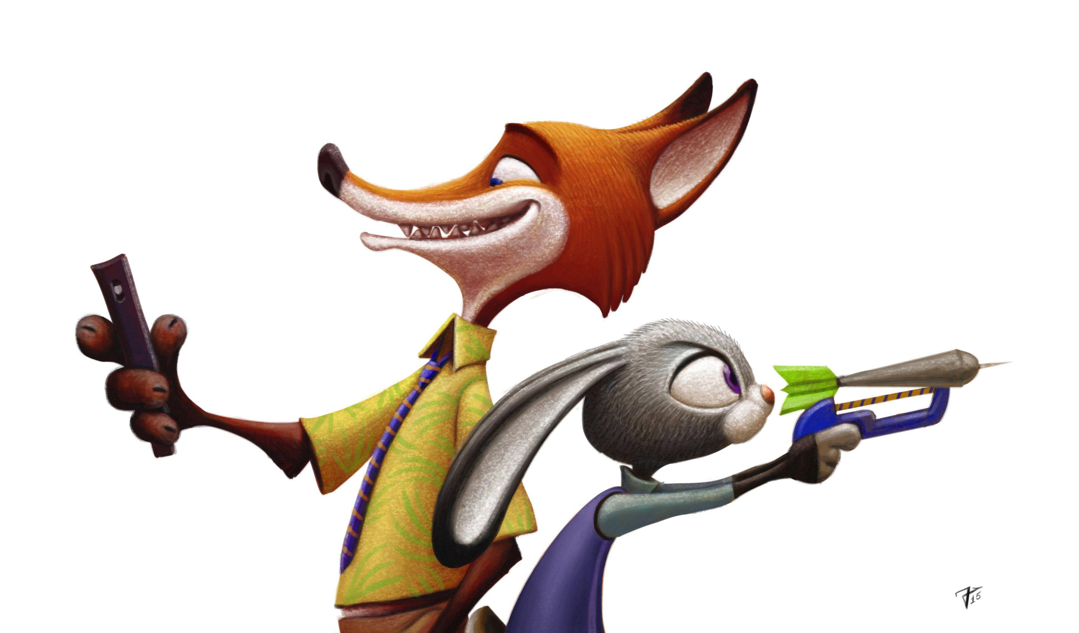 Zootopia, fox, rabbit, 2K Desktop Wallpaper