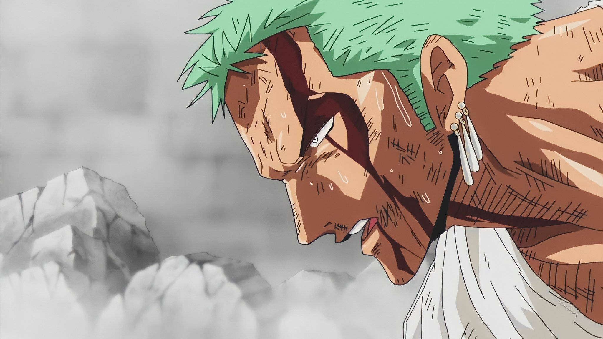 Zoro, bloody face, anime, Full HD Desktop Wallpaper