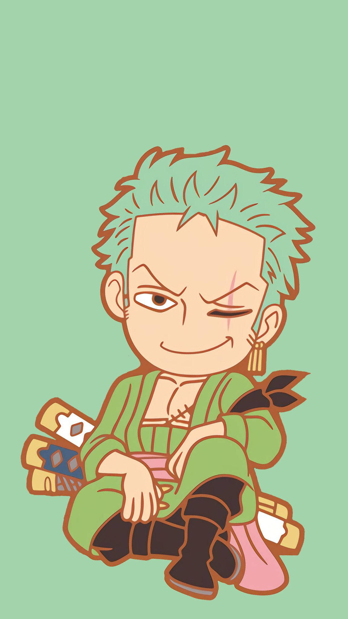 Zoro, chibi, swords, Full HD Phone Wallpaper
