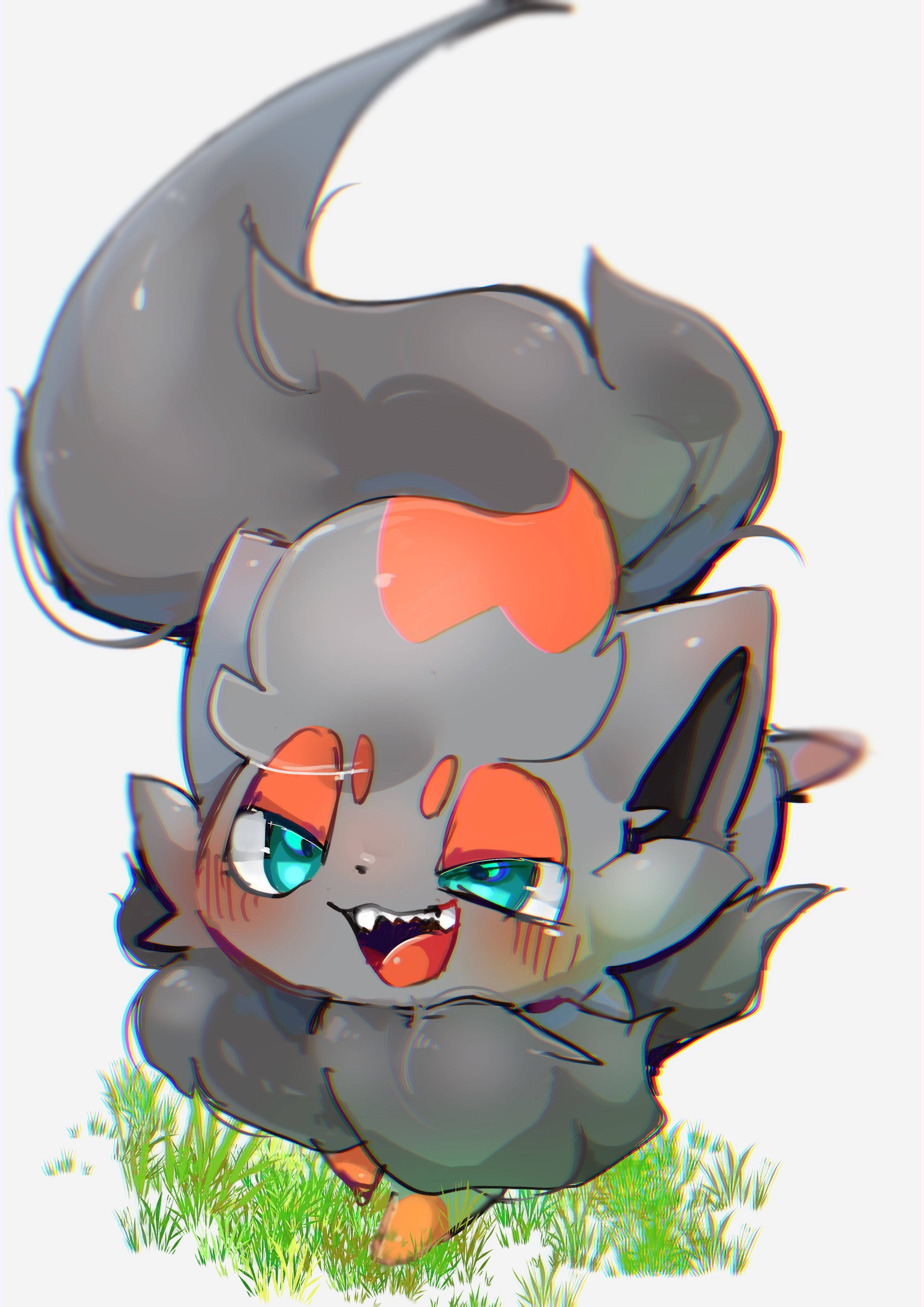 Zorua, gray fur, orange markings, 4K Phone Wallpaper