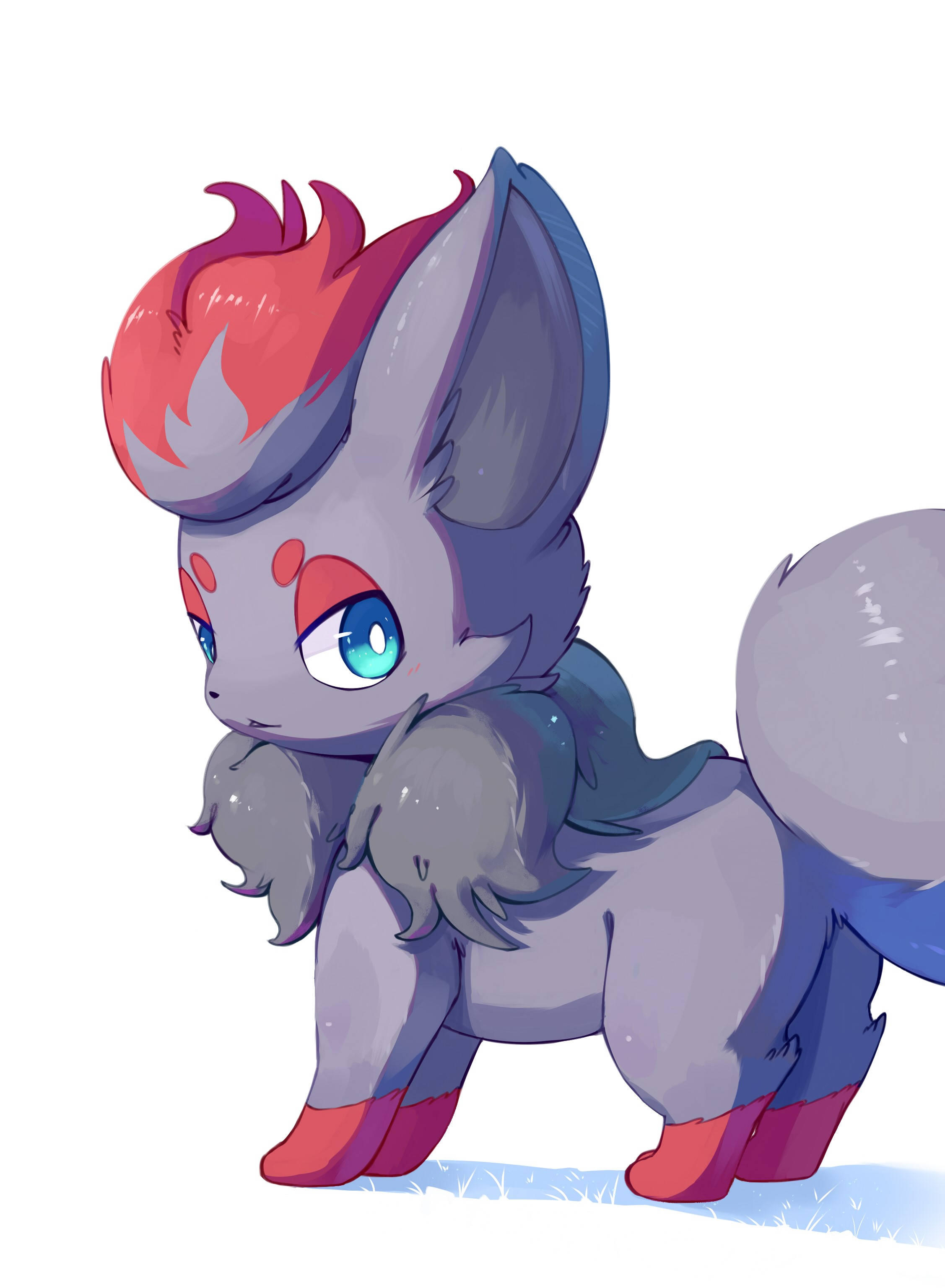 Zorua, anime-style, fox-like creature, 2K Phone Wallpaper