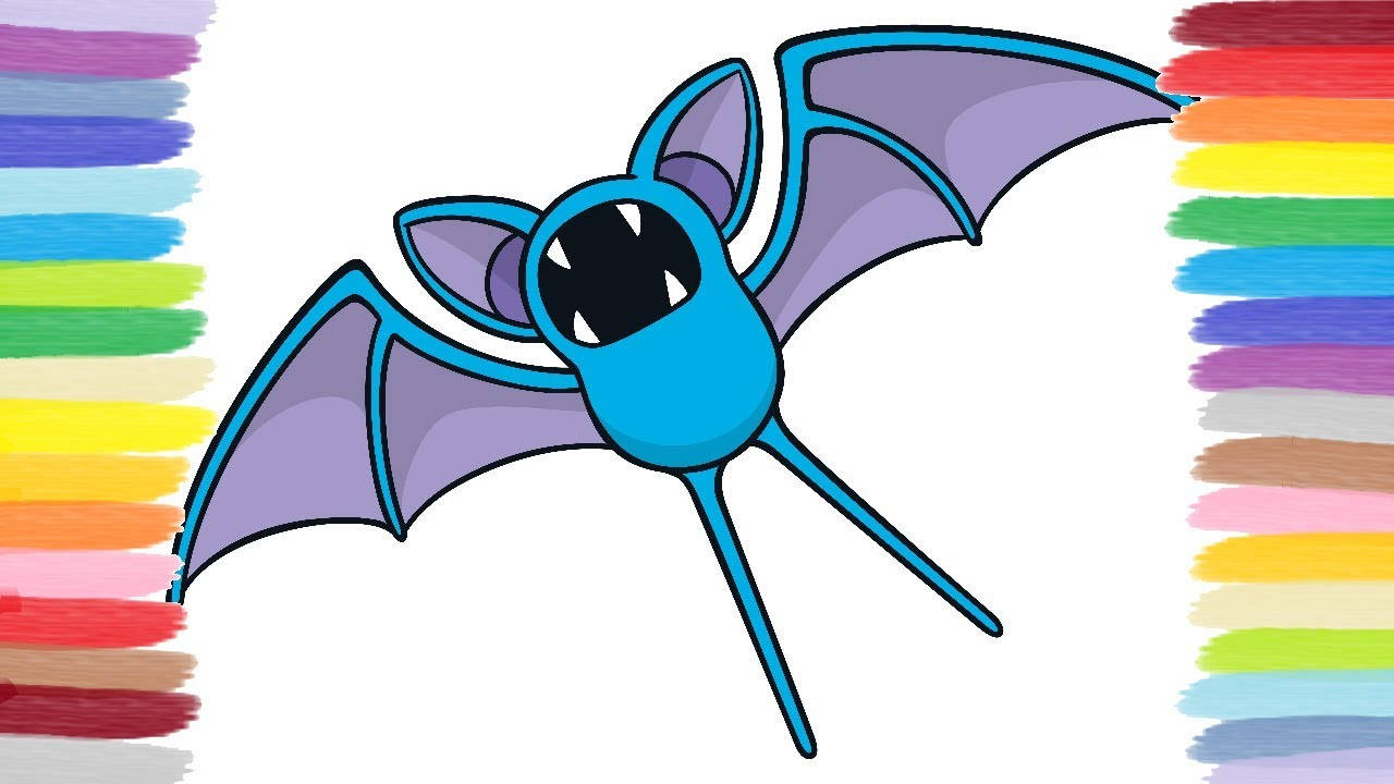 Zubat, blue body, purple wings, HD Desktop Wallpaper
