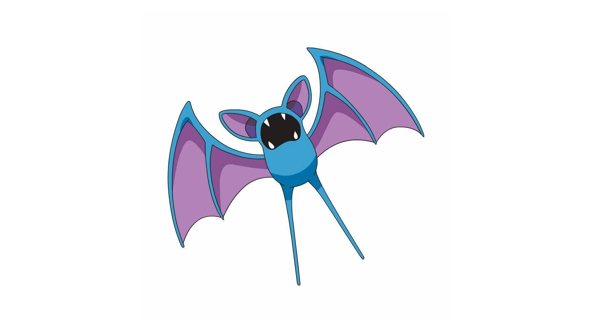 Zubat, blue body, purple wings, Full HD Desktop Wallpaper