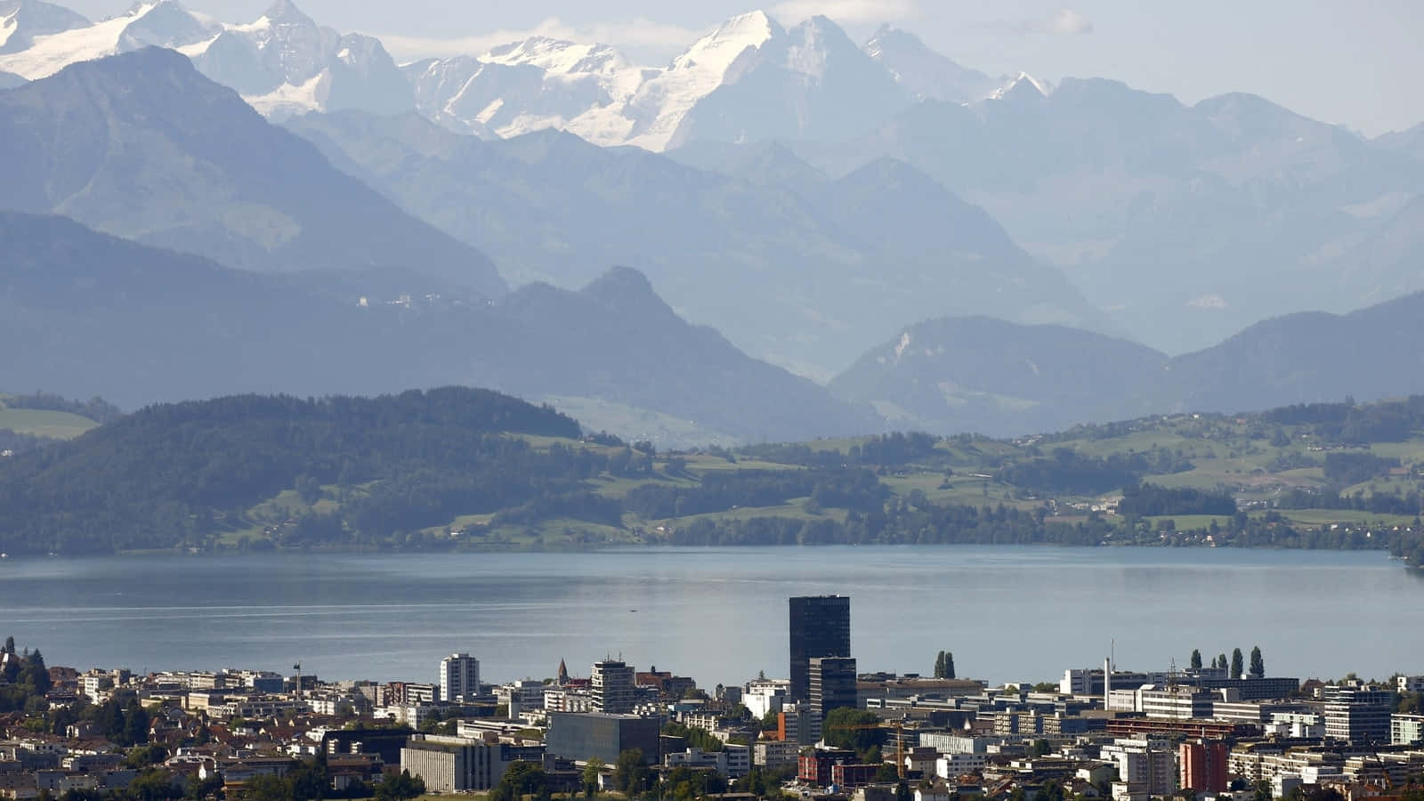 Zug, cityscape, modern buildings, HD Desktop Wallpaper