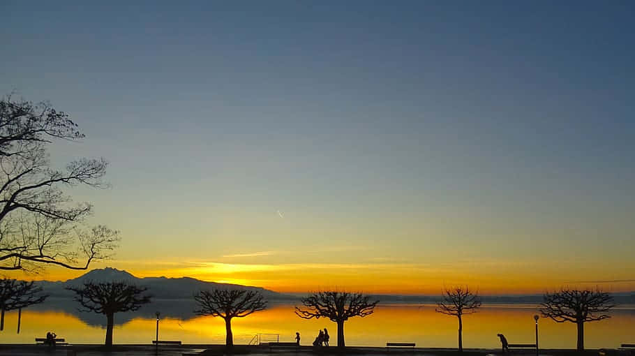 Zug, lakefront, sunset, SD Desktop Wallpaper