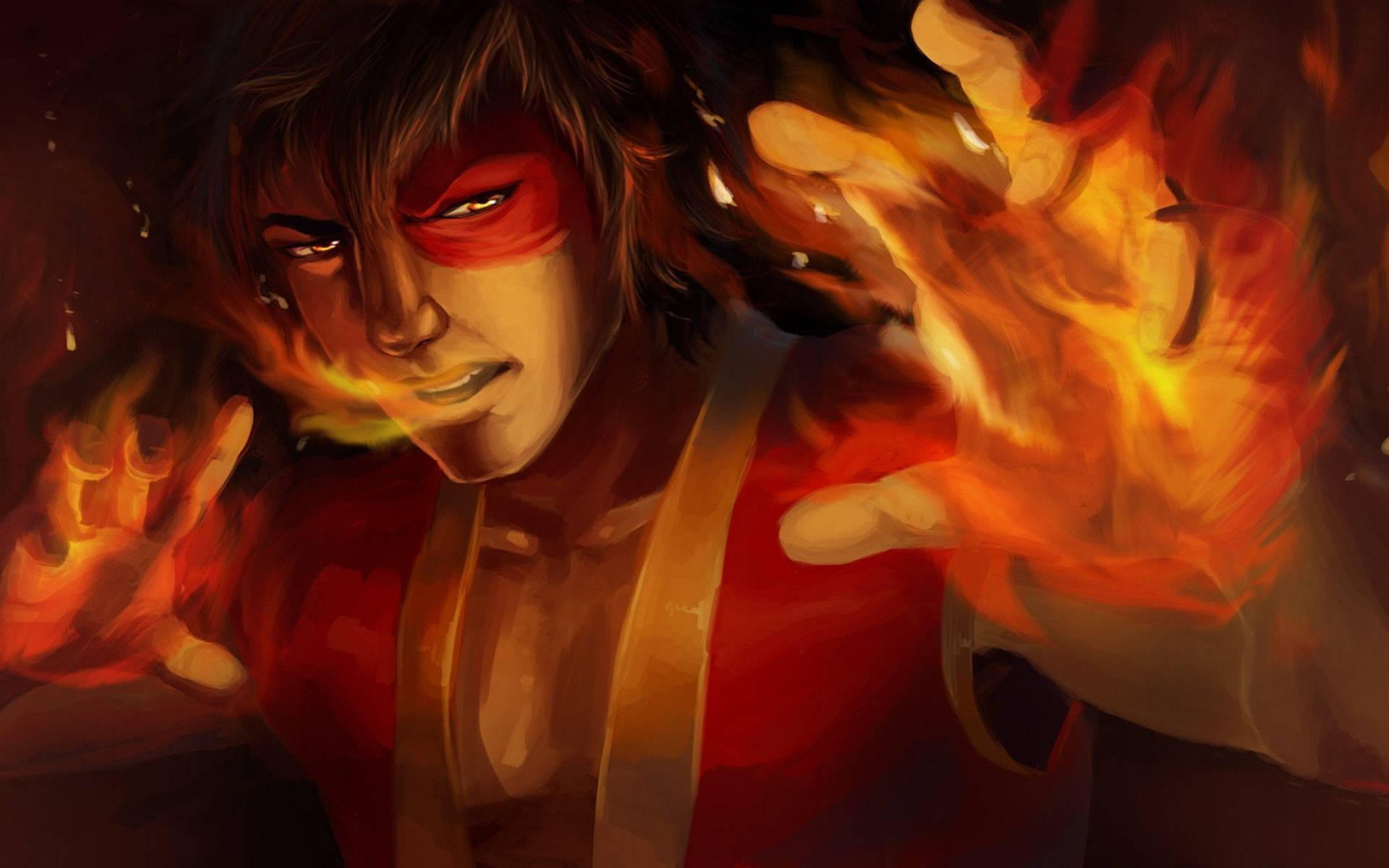 Zuko, pastel red colour, red eye coverings, Full HD Desktop Wallpaper