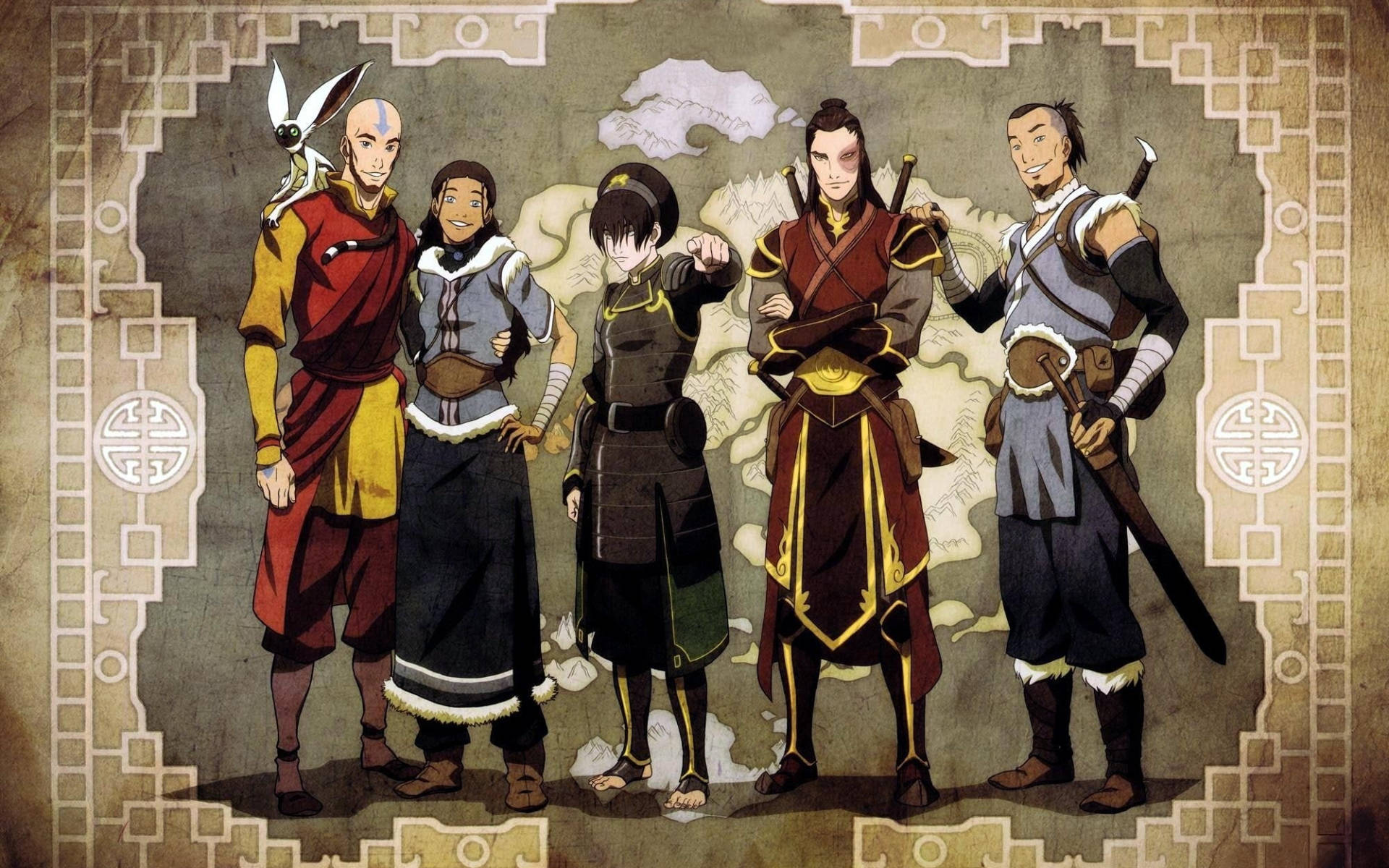 Zuko, traditional attire, map, Full HD Desktop Wallpaper