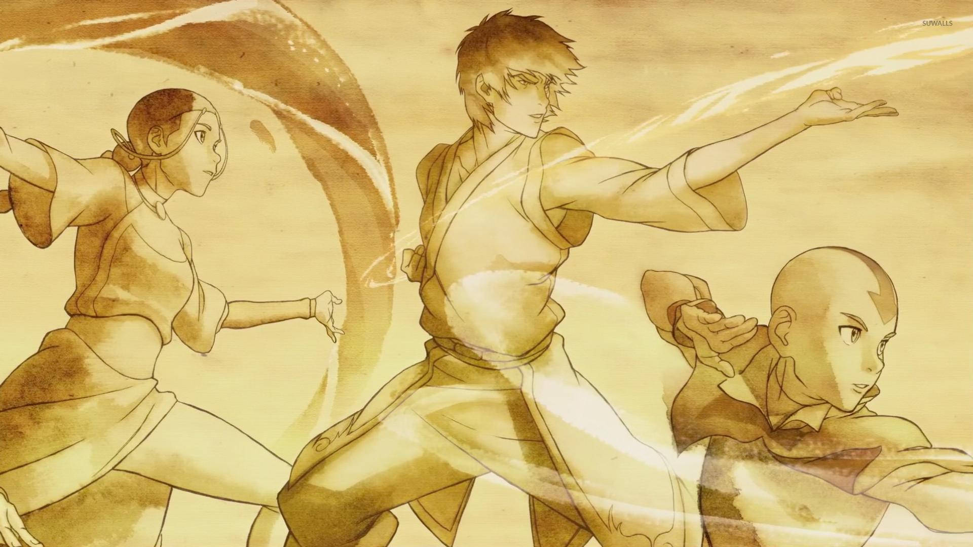Zuko, sepia-toned background, martial arts poses, Full HD Desktop Wallpaper
