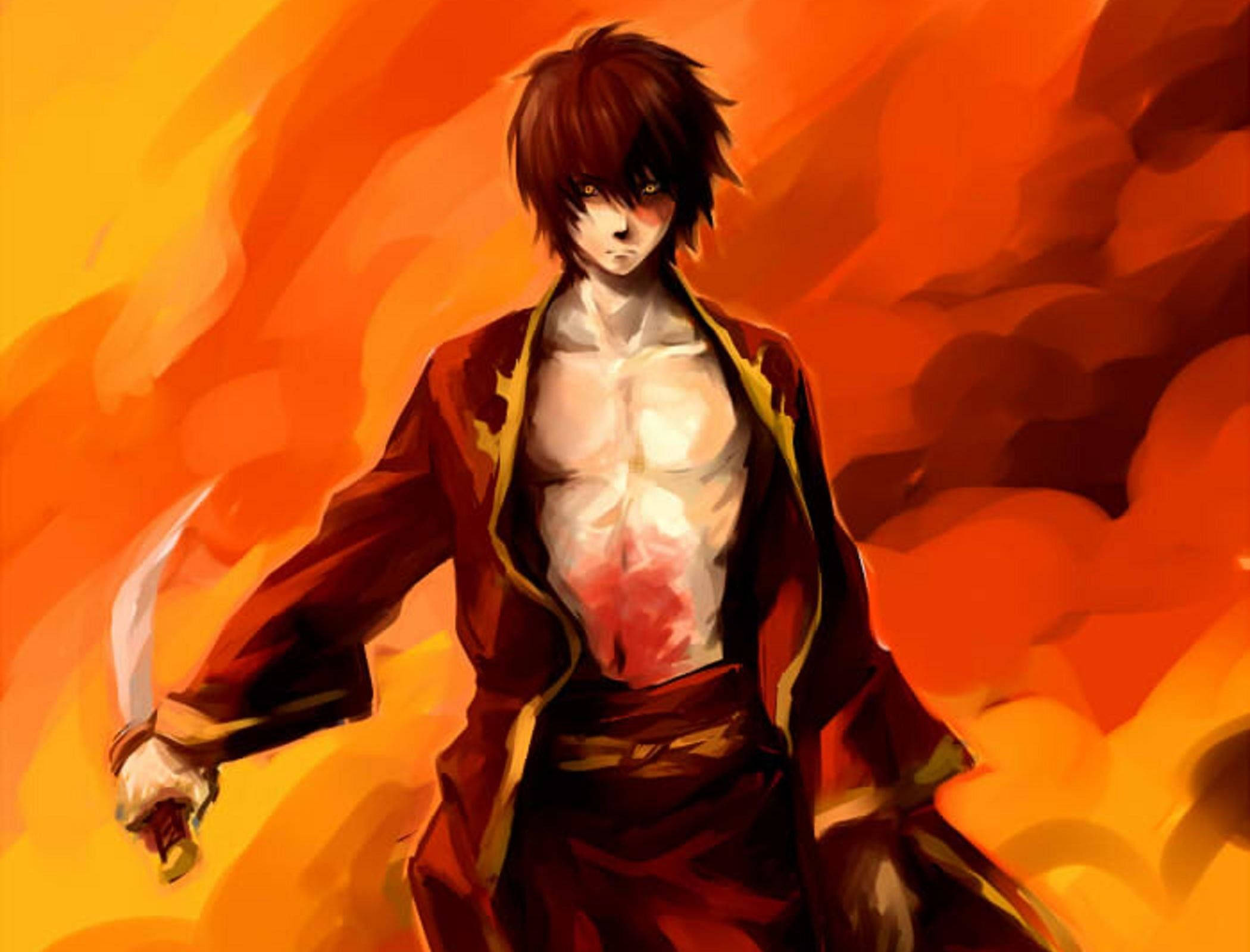 Zuko, red hair, bloodied chest, Full HD Desktop Wallpaper