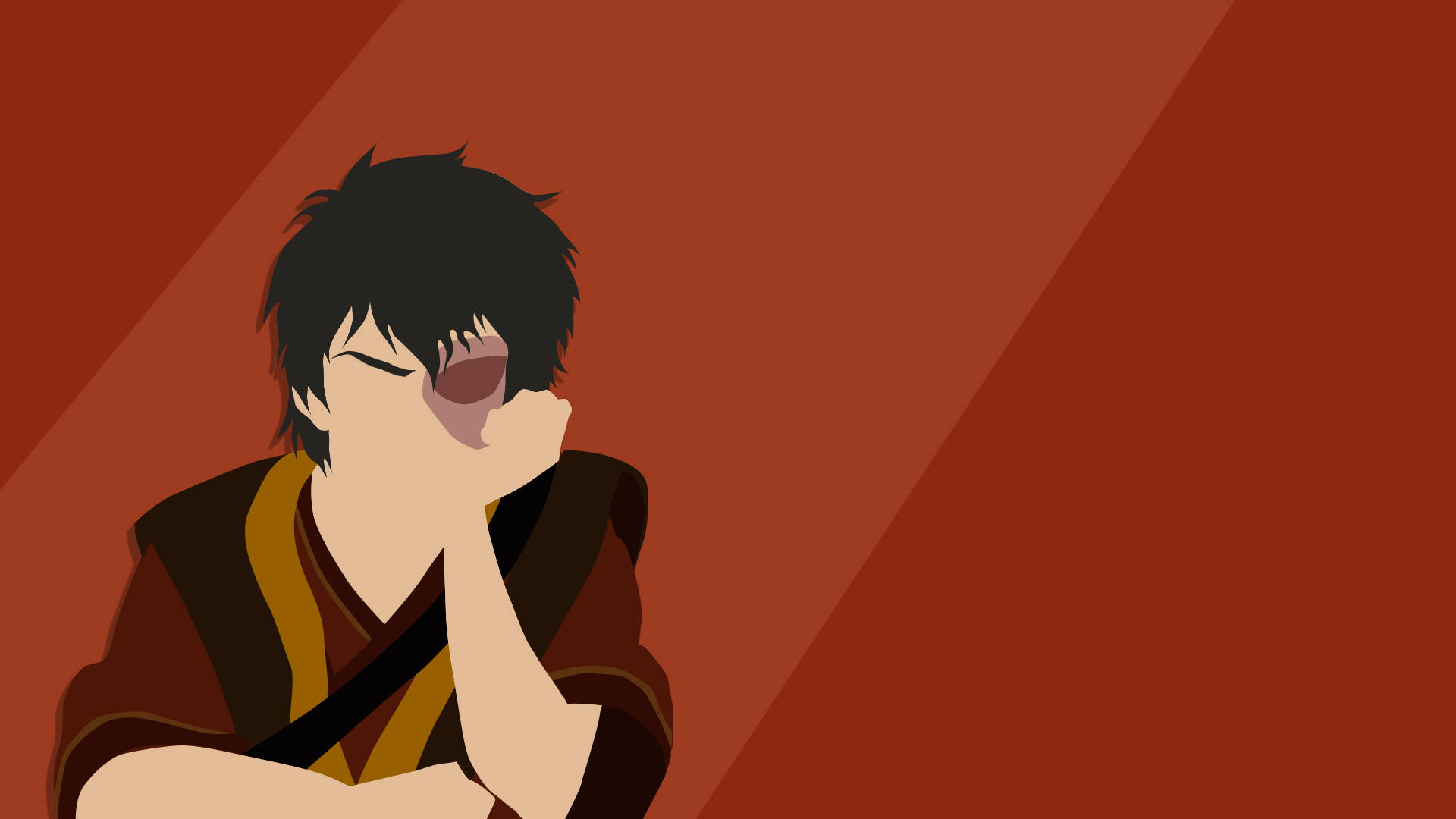 Zuko, minimalist vector illustration, dark hair, Full HD Desktop Wallpaper