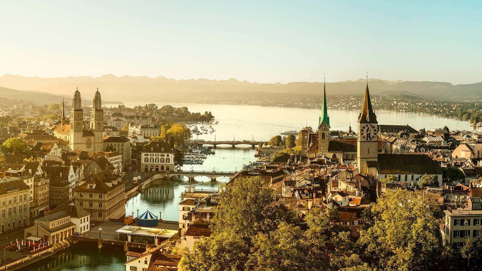 Zurich, landmark, riverside architecture, HD Desktop Wallpaper