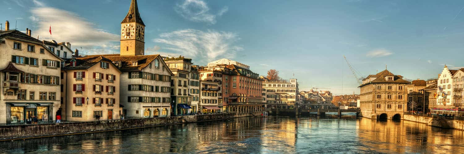 Zurich, riverfront, historic buildings, HD Desktop Wallpaper