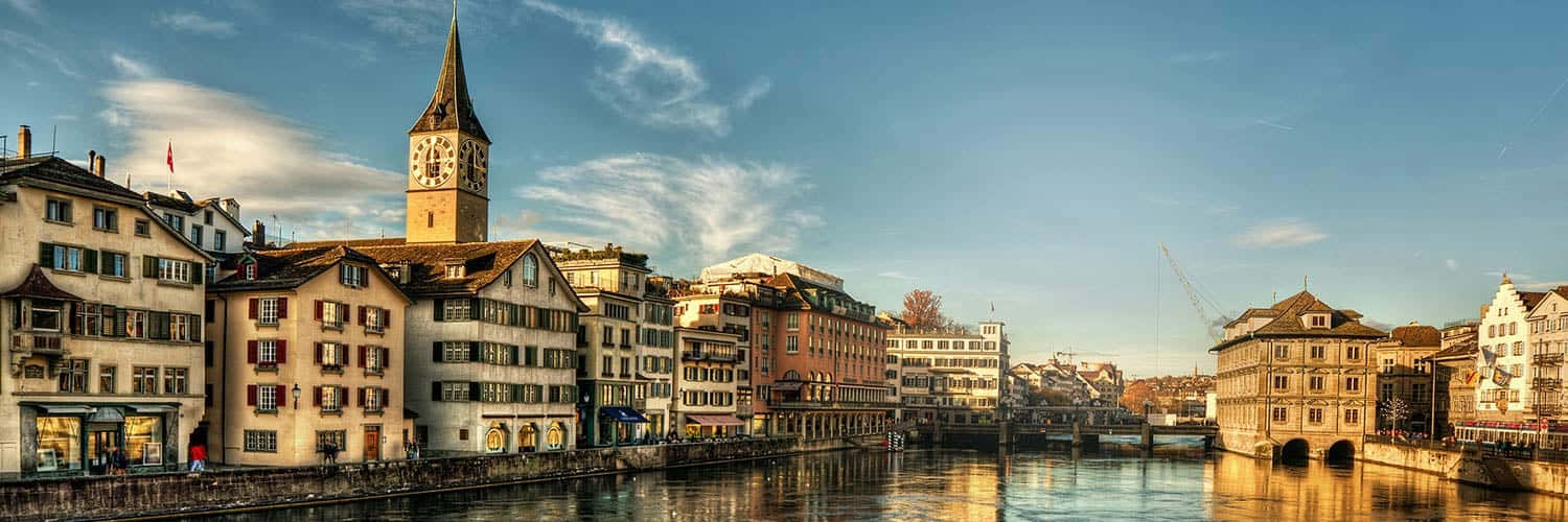 Zurich, riverfront, historic buildings, HD Desktop Wallpaper