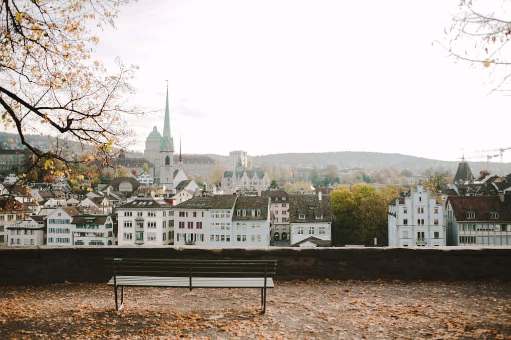 Zurich, cityscape, bench, SD Desktop Wallpaper
