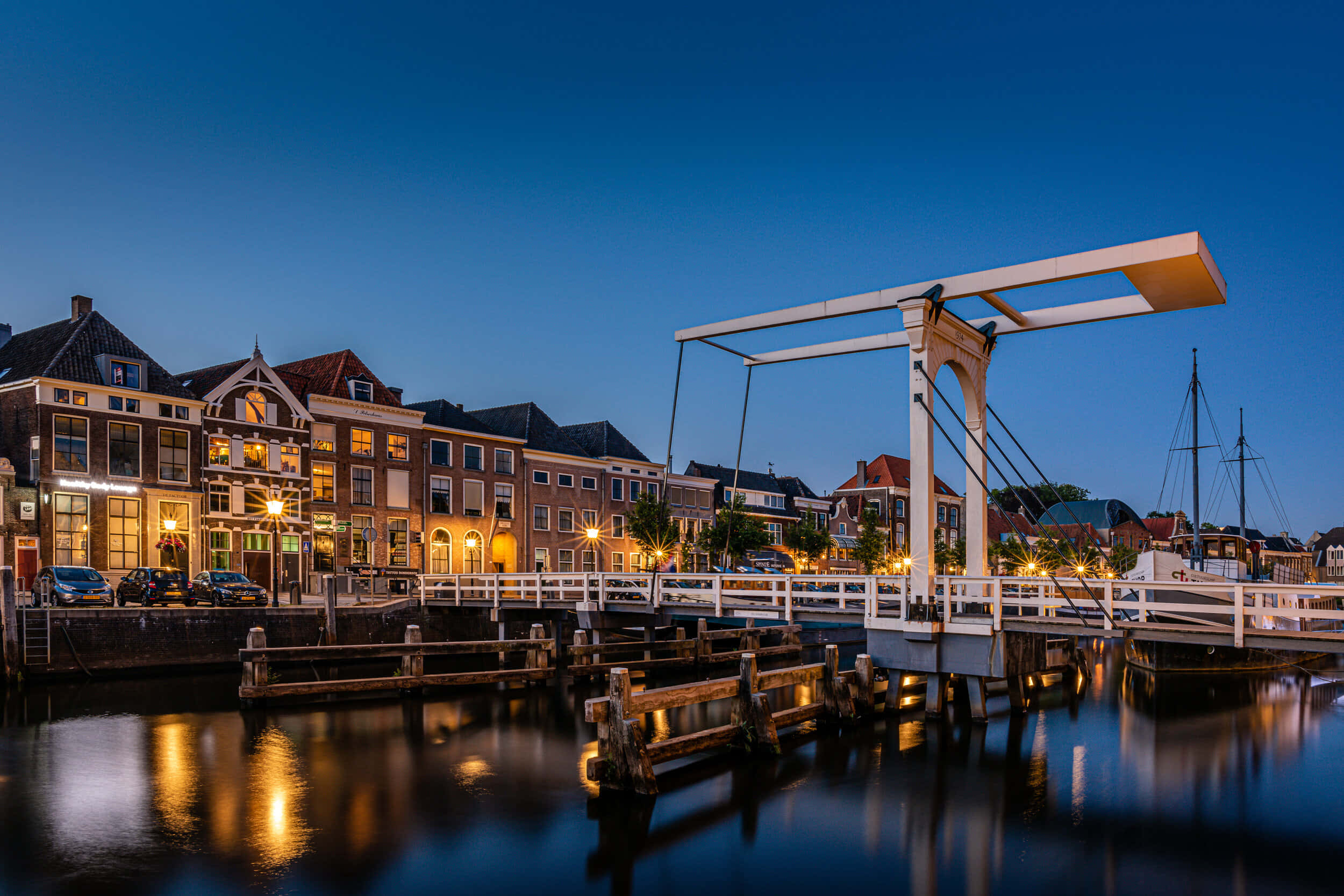 Zwolle, historical cityscape, drawbridge, Full HD Desktop Wallpaper