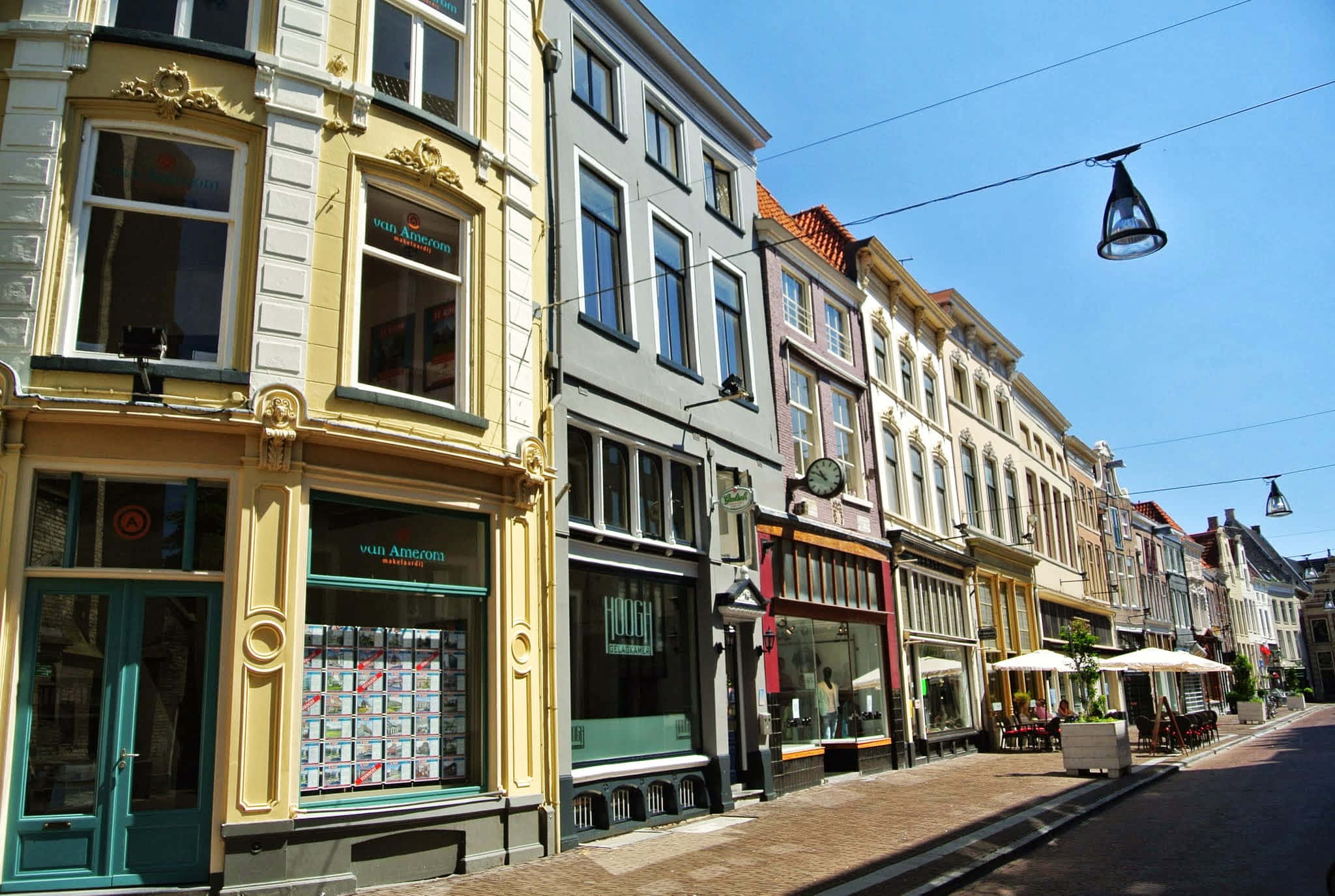 Zwolle, historic street view, pastel buildings, Full HD Desktop Wallpaper