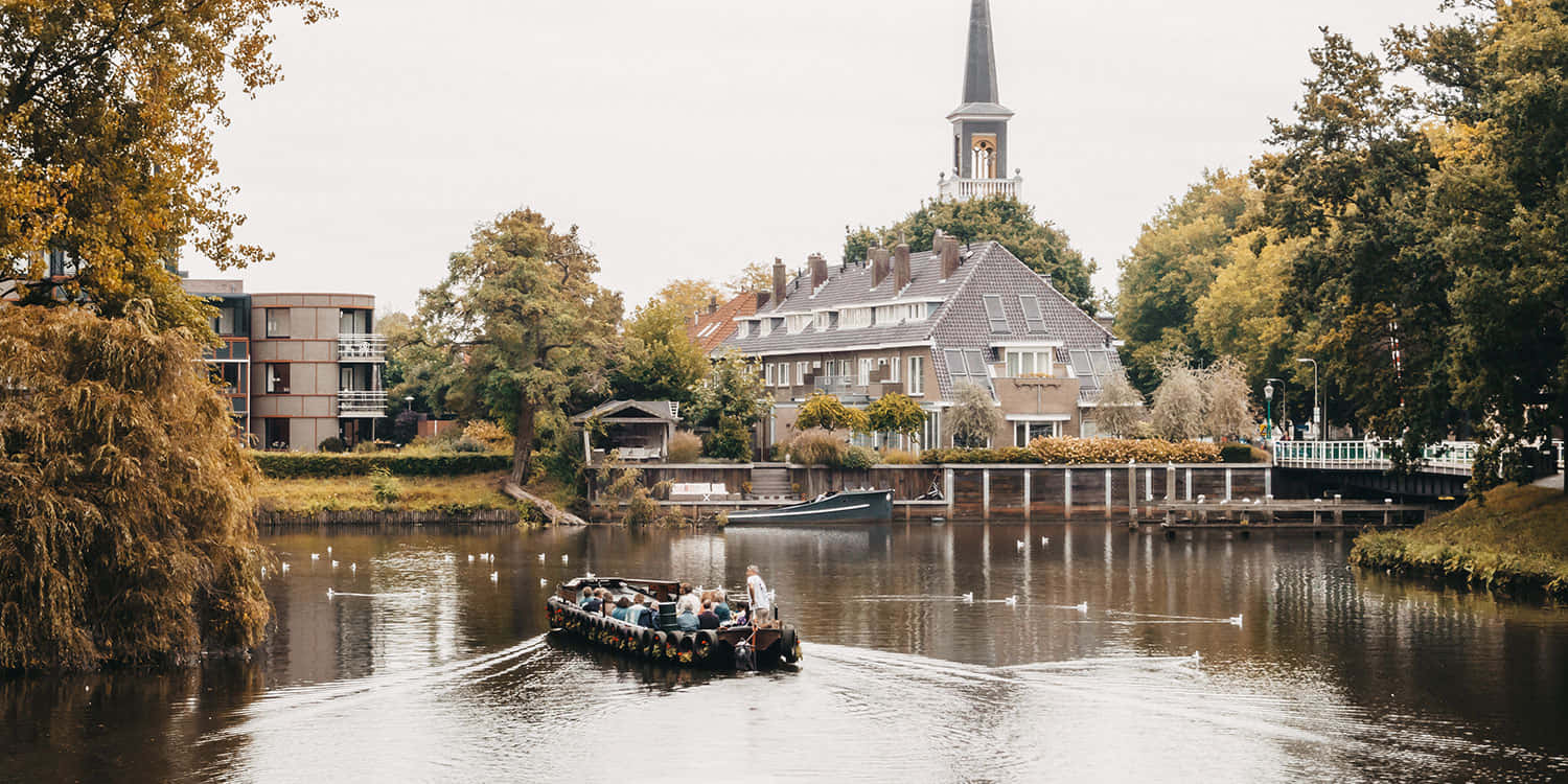 Zwolle, canal tour, historic church, HD Desktop Wallpaper